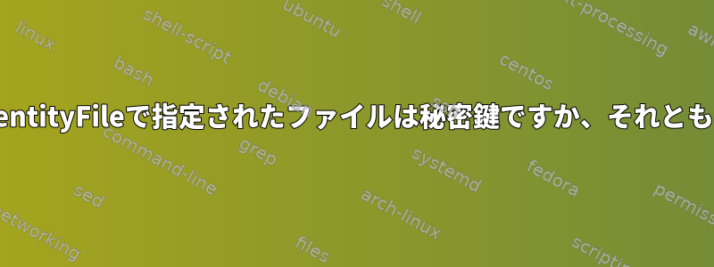 .ssh/config/IdentityFileで指定されたファイルは秘密鍵ですか、それとも公開鍵ですか？