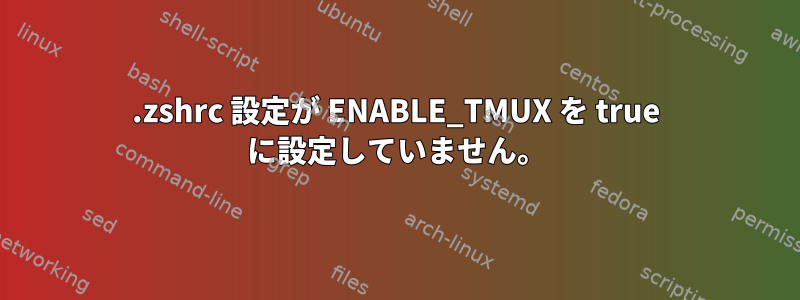 .zshrc 設定が ENABLE_TMUX を true に設定していません。