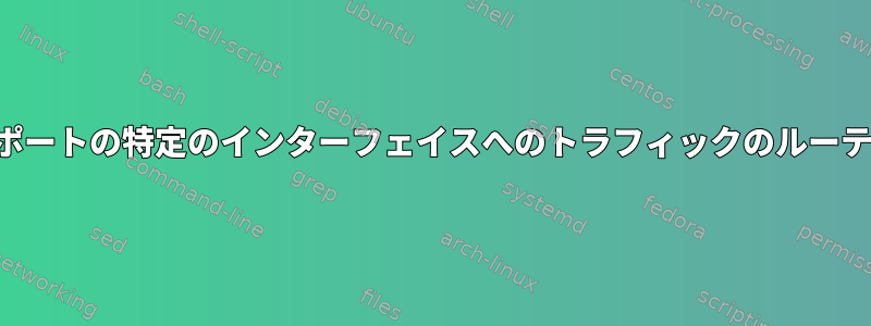 特定のポートの特定のインターフェイスへのトラフィックのルーティング