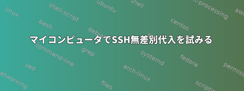 マイコンピュータでSSH無差別代入を試みる