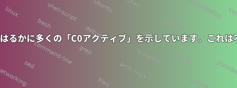 powertopは、100％よりはるかに多くの「C0アクティブ」を示しています。これは不可能ではありませんか？