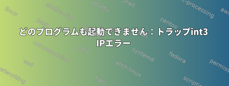 どのプログラムも起動できません：トラップint3 IPエラー