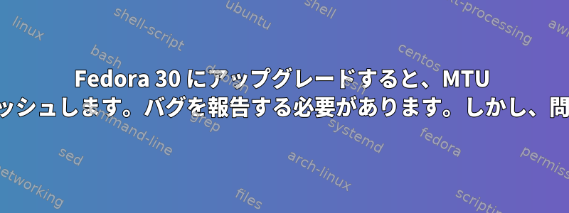 Fedora 30 にアップグレードすると、MTU より大きいパケットが原因でルータがクラッシュします。バグを報告する必要があります。しかし、問題を引き起こすソフトウェアは何ですか？