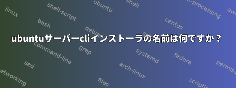 ubuntuサーバーcliインストーラの名前は何ですか？