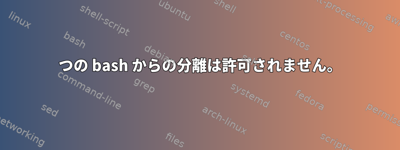 1 つの bash からの分離は許可されません。