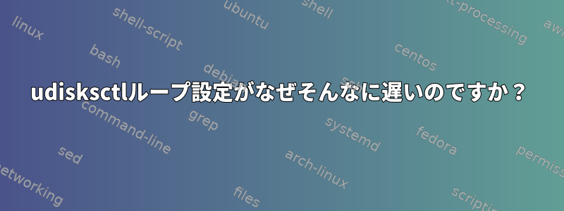 udisksctlループ設定がなぜそんなに遅いのですか？