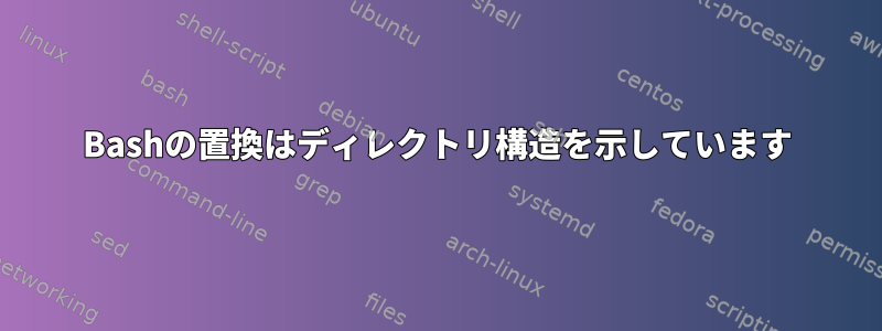 Bashの置換はディレクトリ構造を示しています