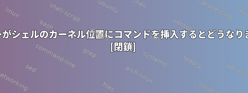 ユーザーがシェルのカーネル位置にコマンドを挿入するとどうなりますか？ [閉鎖]