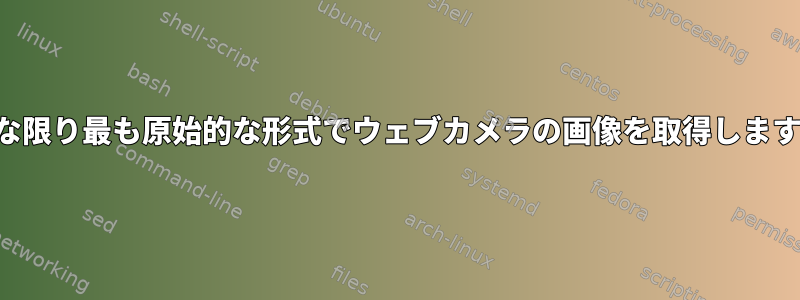 可能な限り最も原始的な形式でウェブカメラの画像を取得しますか？