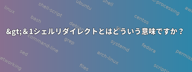 0&gt;＆1シェルリダイレクトとはどういう意味ですか？