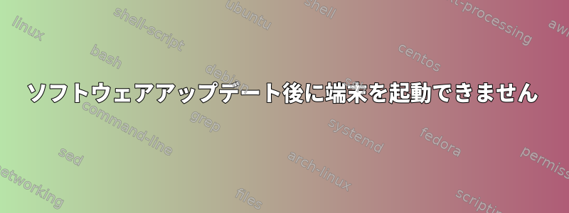 ソフトウェアアップデート後に端末を起動できません