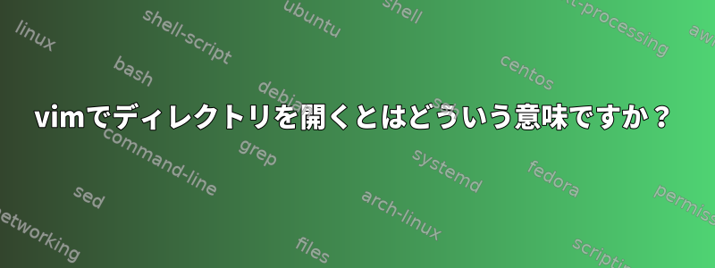 vimでディレクトリを開くとはどういう意味ですか？