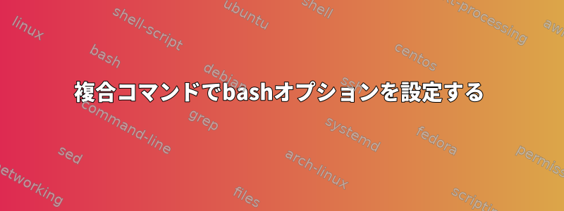 複合コマンドでbashオプションを設定する