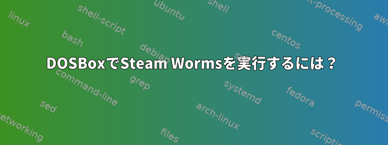 DOSBoxでSteam Wormsを実行するには？