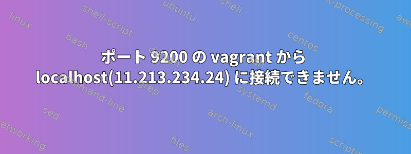 ポート 9200 の vagrant から localhost(11.213.234.24) に接続できません。