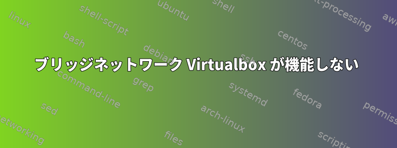 ブリッジネットワーク Virtualbox が機能しない