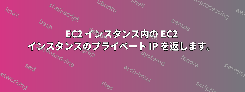 EC2 インスタンス内の EC2 インスタンスのプライベート IP を返します。