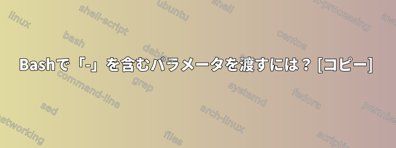 Bashで「-」を含むパラメータを渡すには？ [コピー]