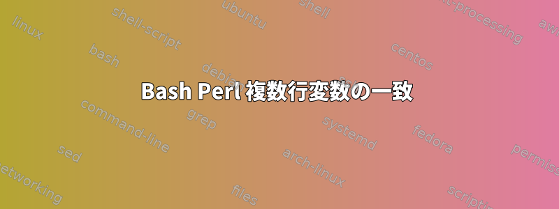 Bash Perl 複数行変数の一致