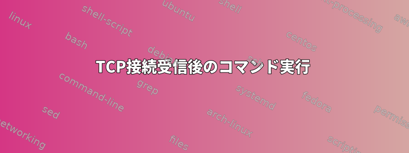 TCP接続受信後のコマンド実行