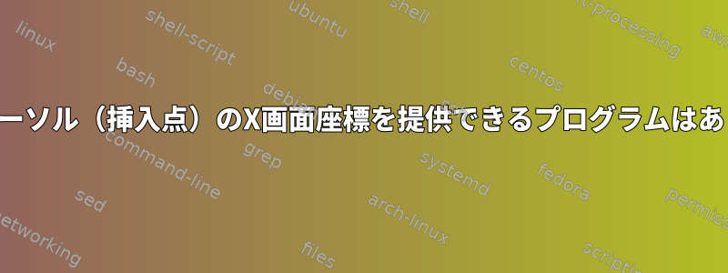 テキストカーソル（挿入点）のX画面座標を提供できるプログラムはありますか？