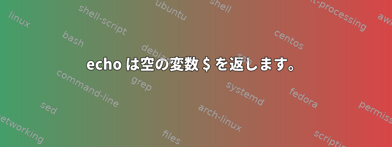 echo は空の変数 $ を返します。