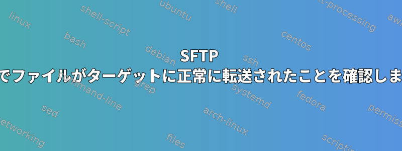 SFTP 経由でファイルがターゲットに正常に転送されたことを確認します。