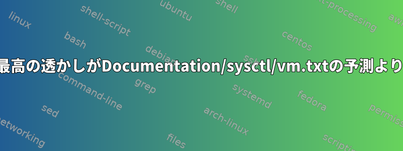 私の最低および最高の透かしがDocumentation/sysctl/vm.txtの予測より高いようです。