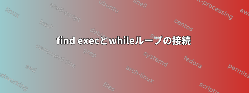 find execとwhileループの接続