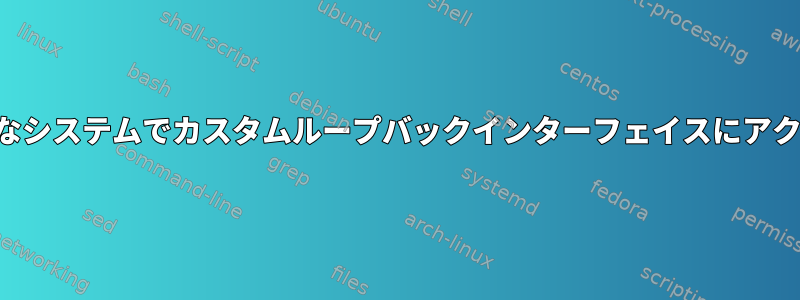 さまざまなシステムでカスタムループバックインターフェイスにアクセス可能