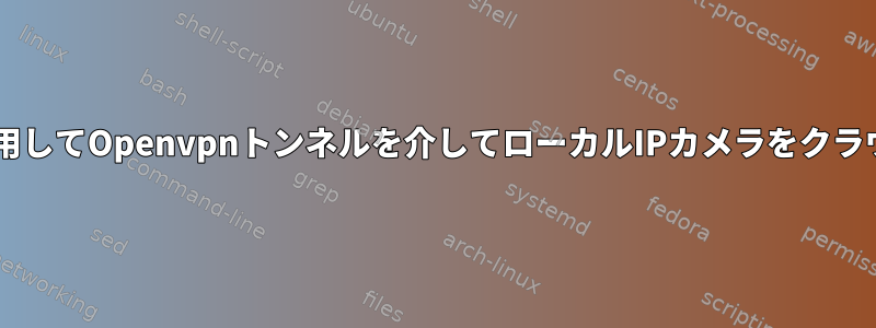 DNATとSNATを使用してOpenvpnトンネルを介してローカルIPカメラをクラウドVPSに接続する