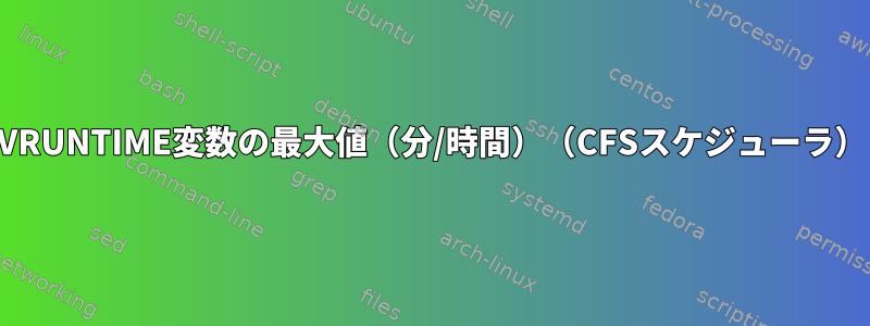 VRUNTIME変数の最大値（分/時間）（CFSスケジューラ）