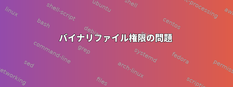 バイナリファイル権限の問題