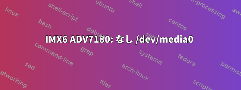 IMX6 ADV7180: なし /dev/media0