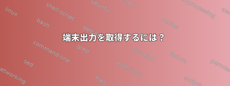 端末出力を取得するには？