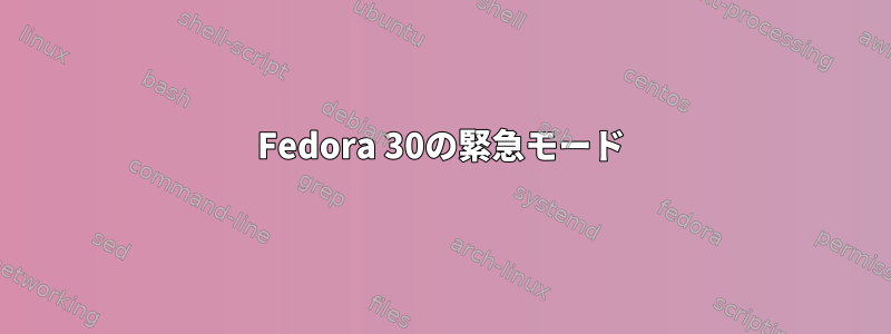 Fedora 30の緊急モード