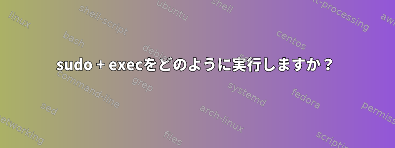 sudo + execをどのように実行しますか？