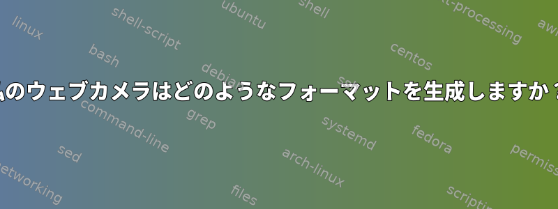 私のウェブカメラはどのようなフォーマットを生成しますか？