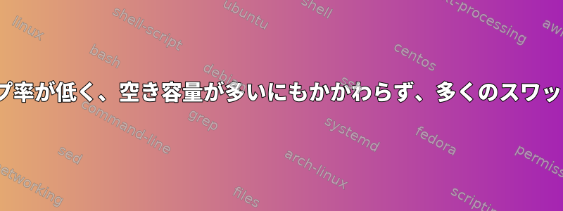 私のLinuxは、スワップ率が低く、空き容量が多いにもかかわらず、多くのスワップを使用しています。