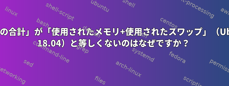 「RESの合計」が「使用されたメモリ+使用されたスワップ」（Ubuntu 18.04）と等しくないのはなぜですか？