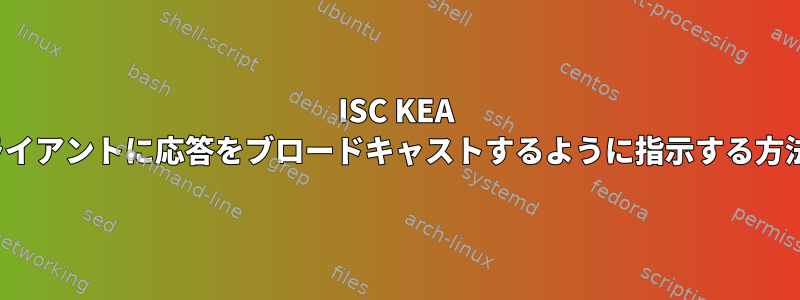 ISC KEA DHCPに常にクライアントに応答をブロードキャストするように指示する方法はありますか？