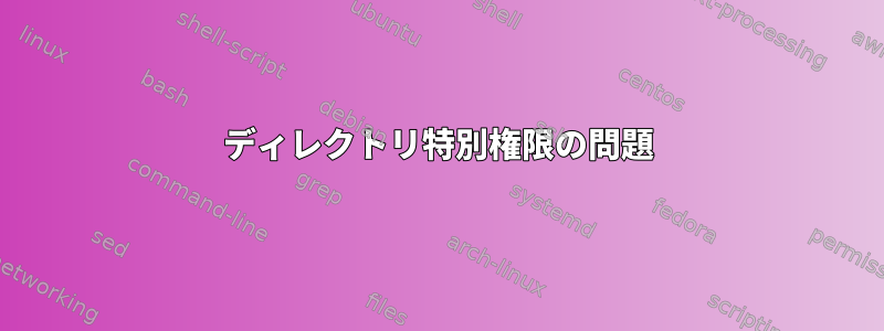 ディレクトリ特別権限の問題