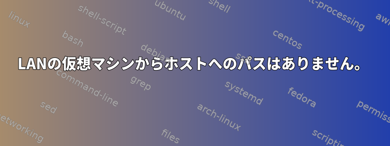 LANの仮想マシンからホストへのパスはありません。