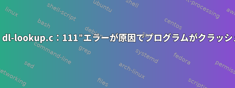 "ld.soの不一致検出器：dl-lookup.c：111"エラーが原因でプログラムがクラッシュする（Linux初心者）