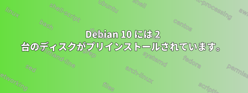 Debian 10 には 2 台のディスクがプリインストールされています。