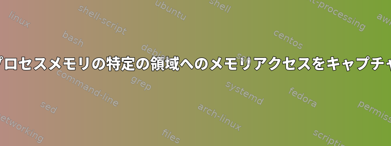 プログラムはプロセスメモリの特定の領域へのメモリアクセスをキャプチャできますか？