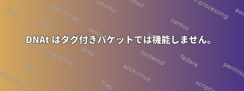 DNAt はタグ付きパケットでは機能しません。