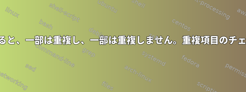 ファイルのリストが与えられると、一部は重複し、一部は重複しません。重複項目のチェックサムのみを表示します。