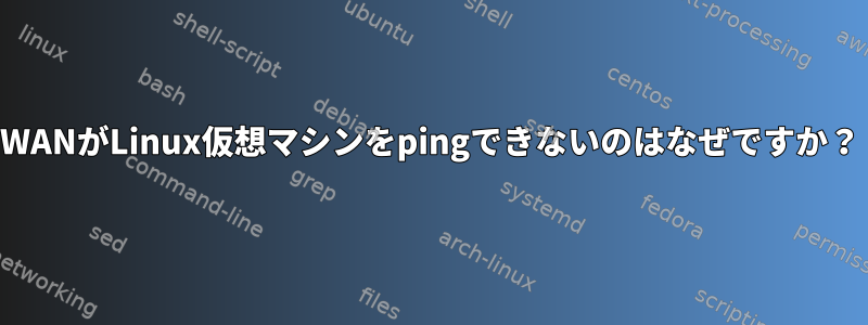 WANがLinux仮想マシンをpingできないのはなぜですか？