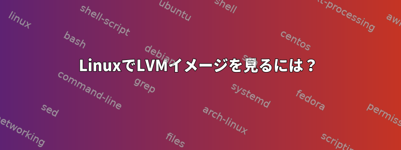 LinuxでLVMイメージを見るには？